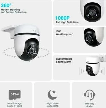 Kamerë sigurie IP TP-Link Tapo C500 1080p WiFi për jashtë, e bardhë/zezë