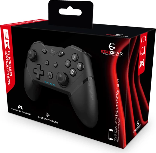 Kontroller wireless EGOGEAR SC20 Bluetooth për Switch/PC/PS3, i zi