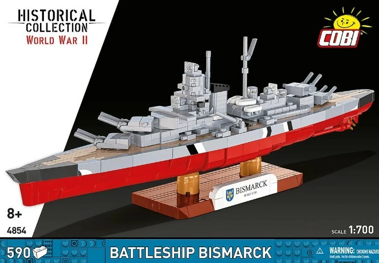 Set konstruktues anije luftarake Bismarck, Cobi, COBI-4854, 590 pjesë, shkallë 1:700, plastikë