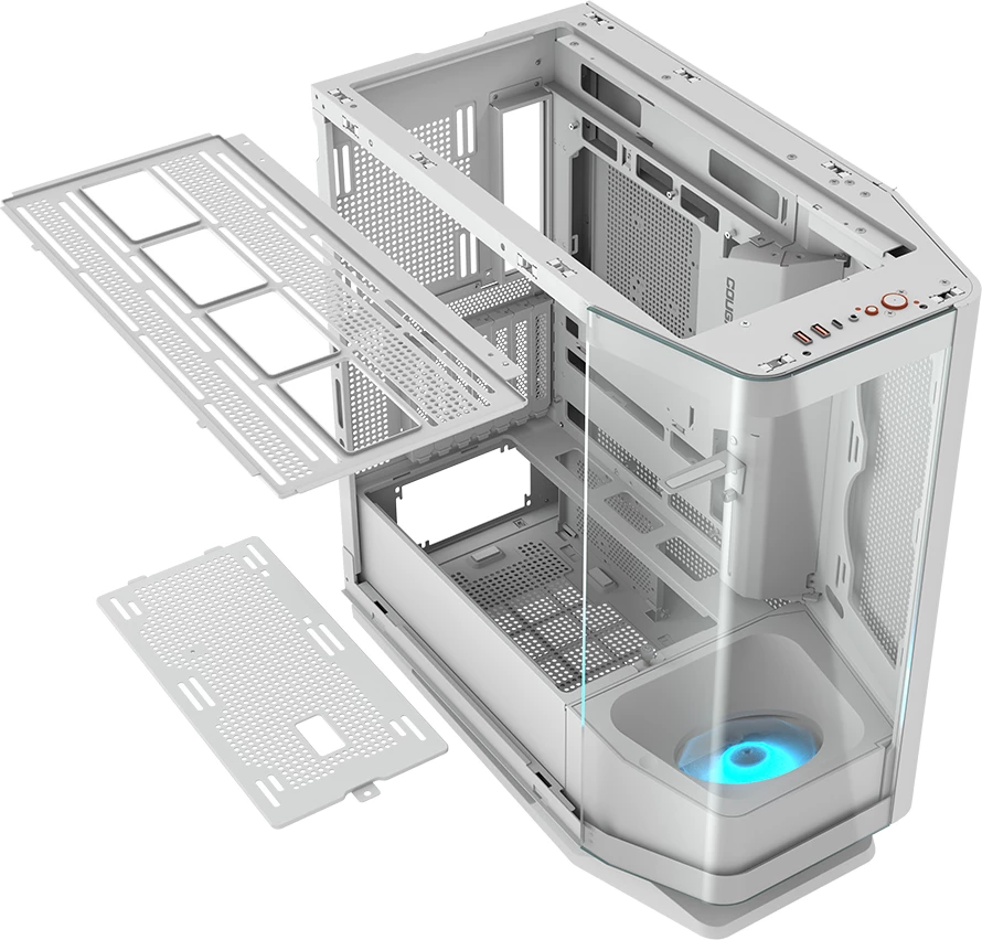 Kasë COUGAR FV270 Midi Tower, Tempered Glass, ATX/E-ATX, RGB, e bardhë