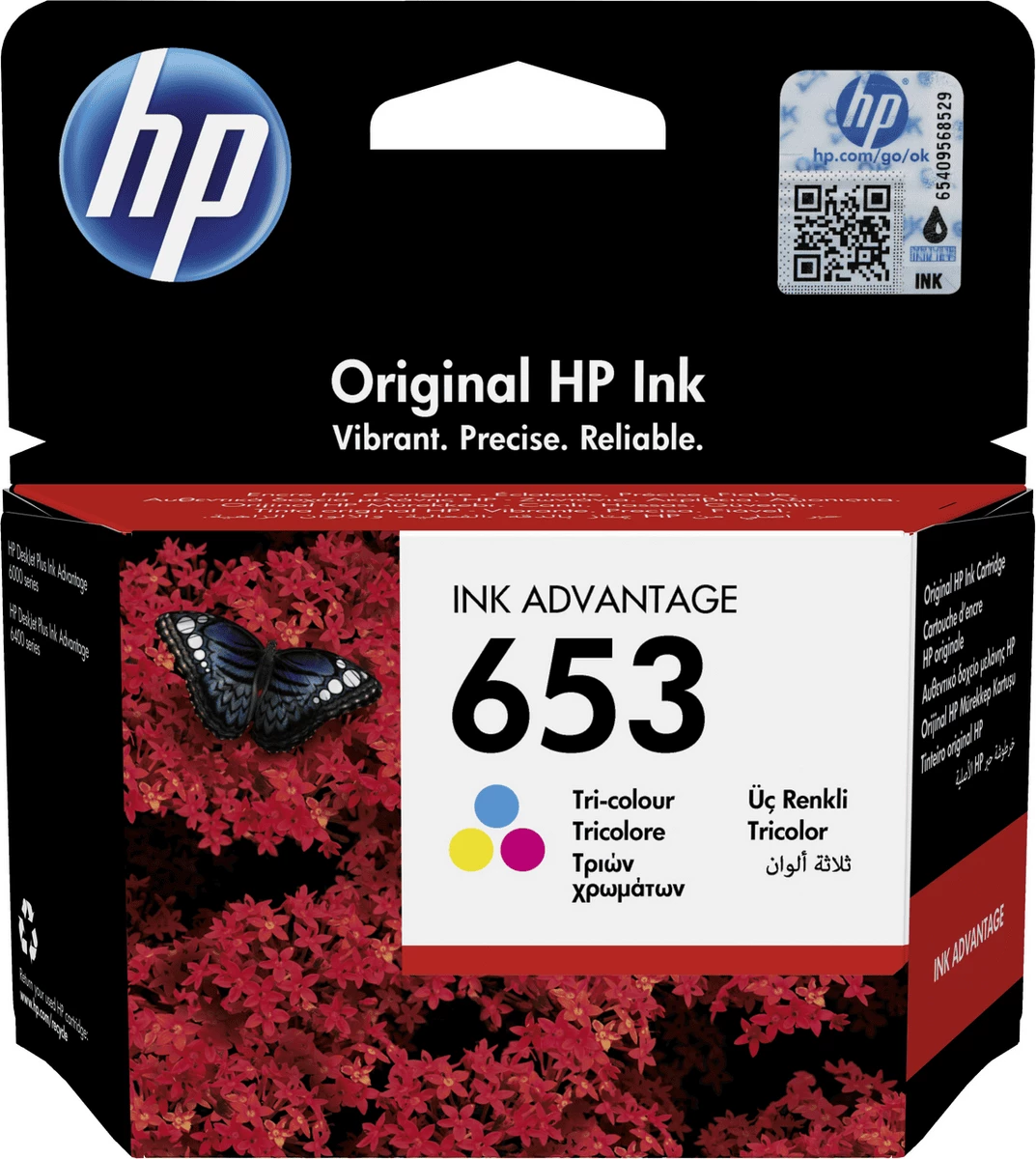 Kartush boje, HP, 653 (3YM74AE), tri‑color, 5 ml, 200 faqe, shumëngjyrësh
