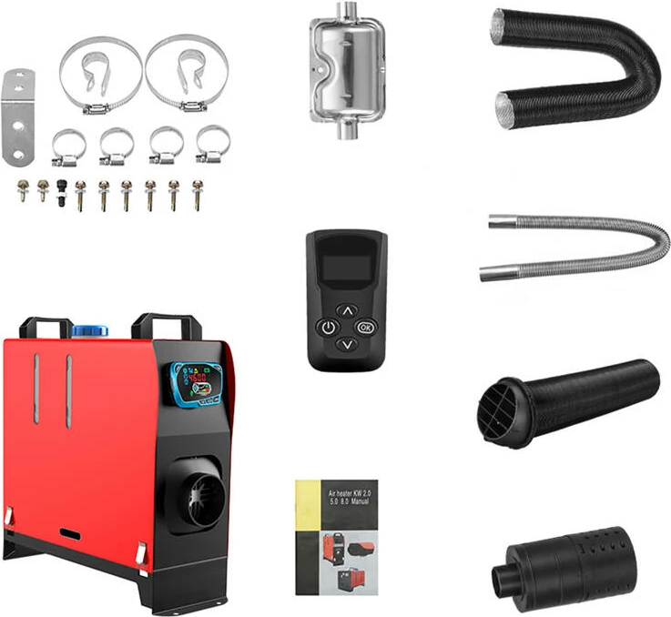 Ngrohës parkimi BlitzWolf BW-AH-V1B-BT, 5kW, 12V, me Bluetooth, i kuq