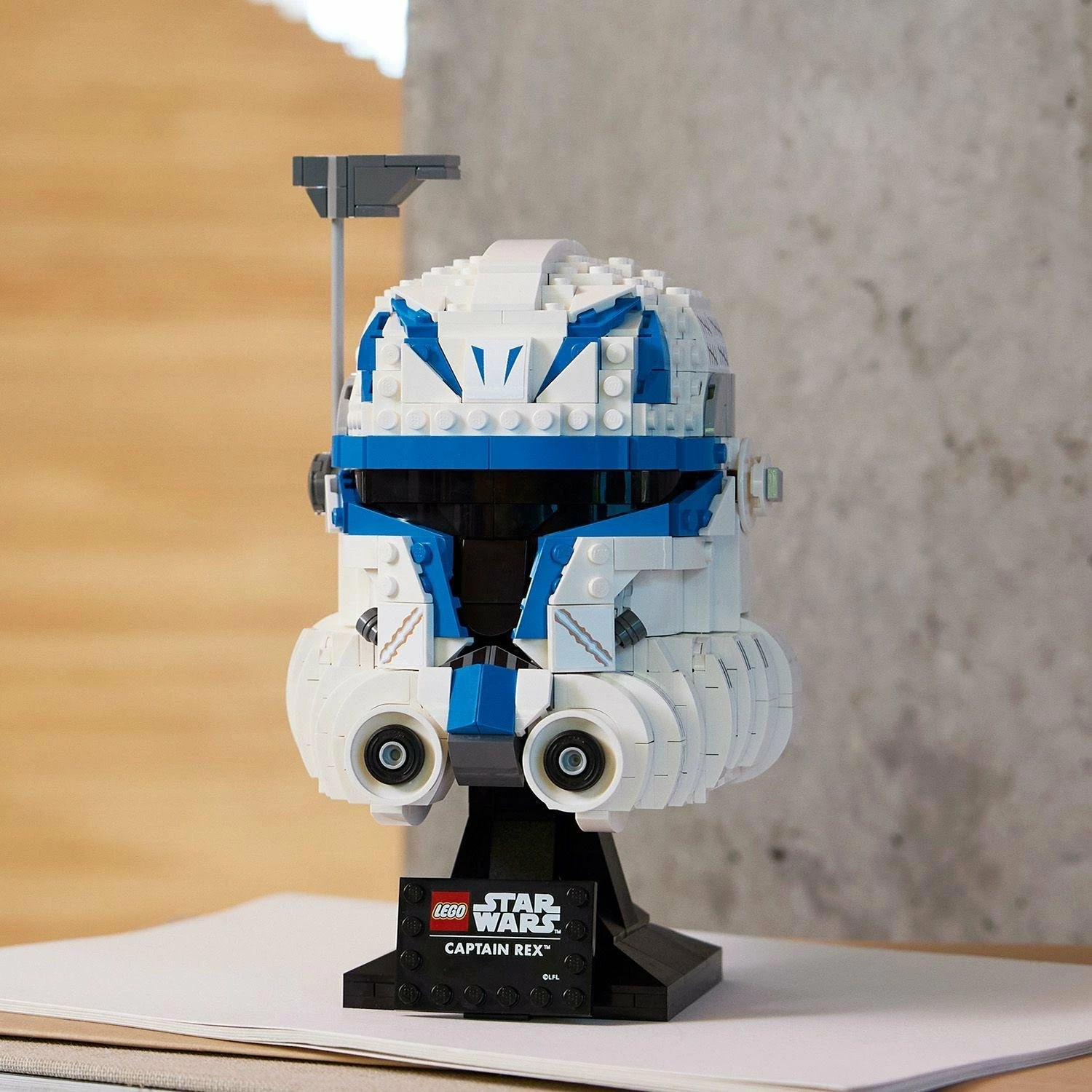 Set ndërtimi LEGO Star Wars Captain Rex Helmet 75349, 854 copë, 18+, bardhë/kaltër