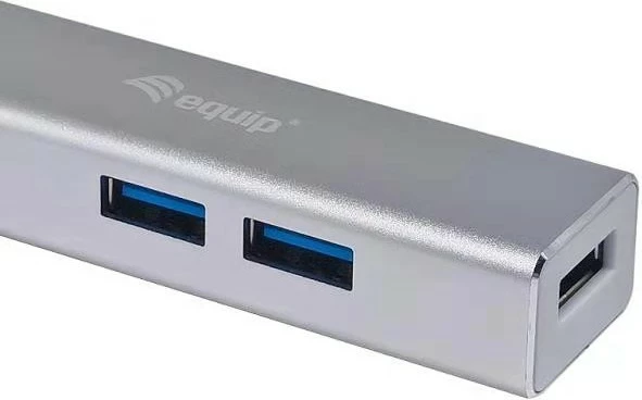 USB hub Equip 4 porte USB 3.0, Type-C, 5000 Mbit/s, alumini, argjendtë