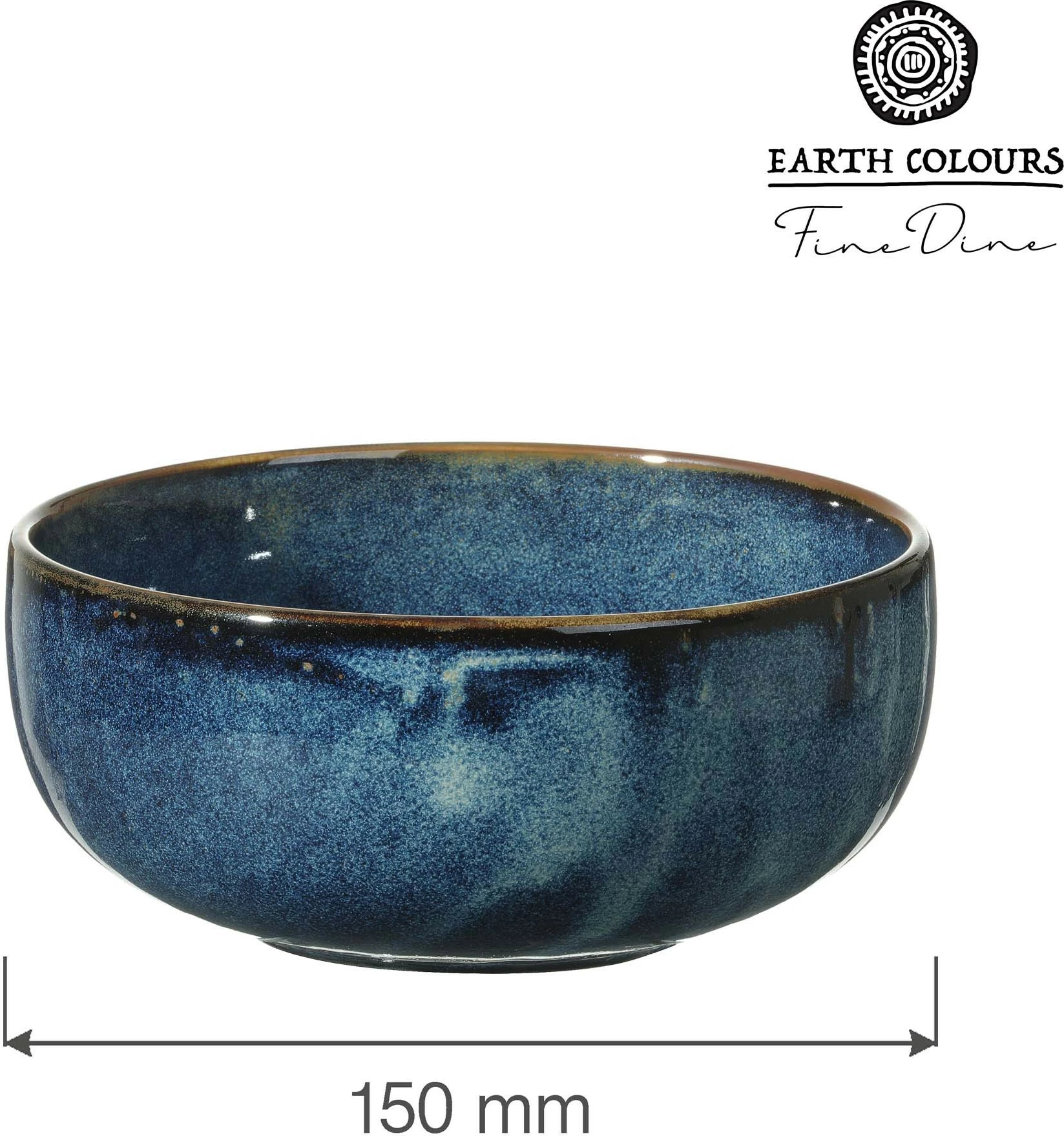 Tas porcelani Fine Dine Eminence Ø150mm, blu, set 3 copë