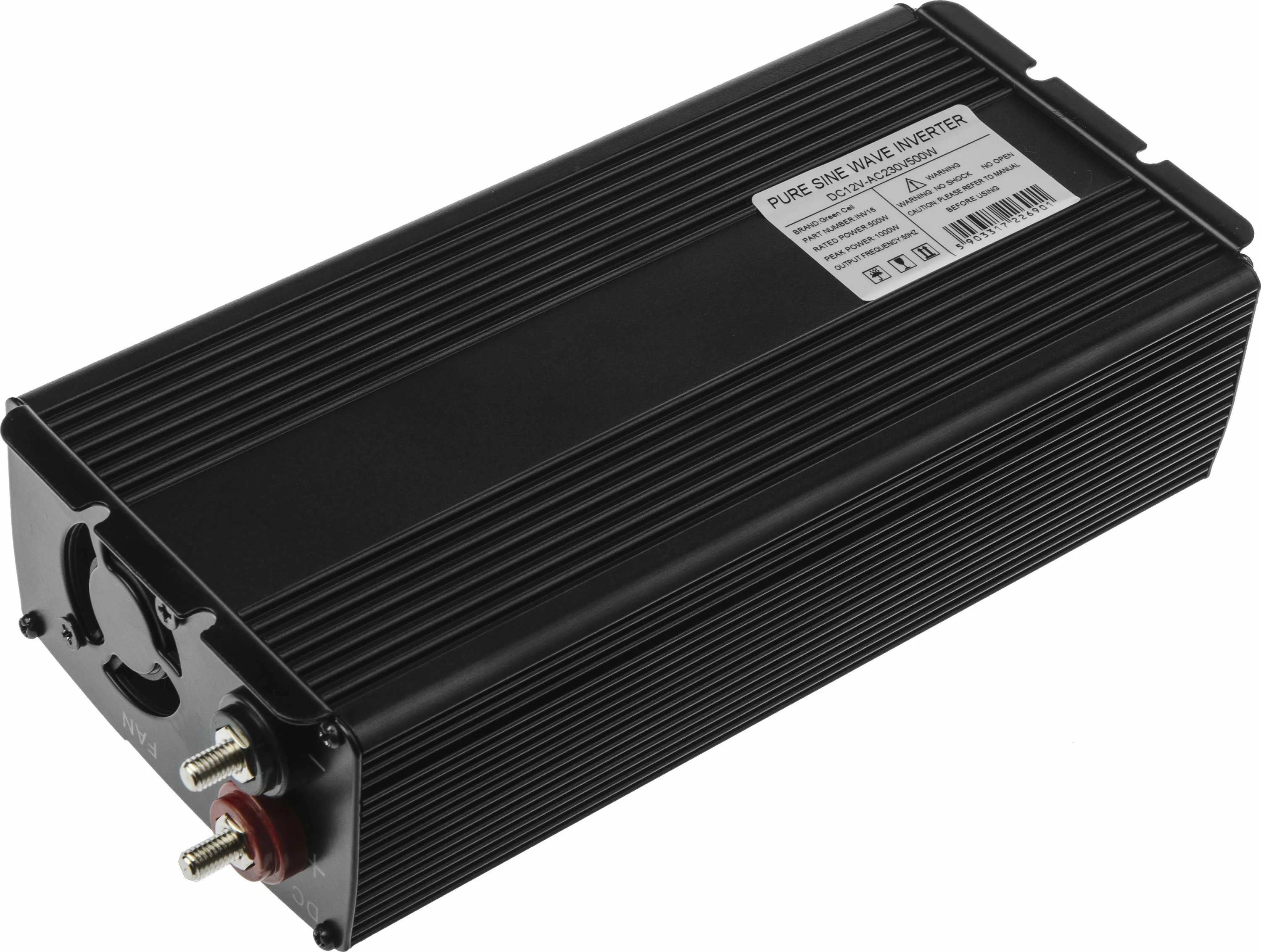 Invertor Green Cell INV16 12V/230V 500W sinus i pastër, i zi