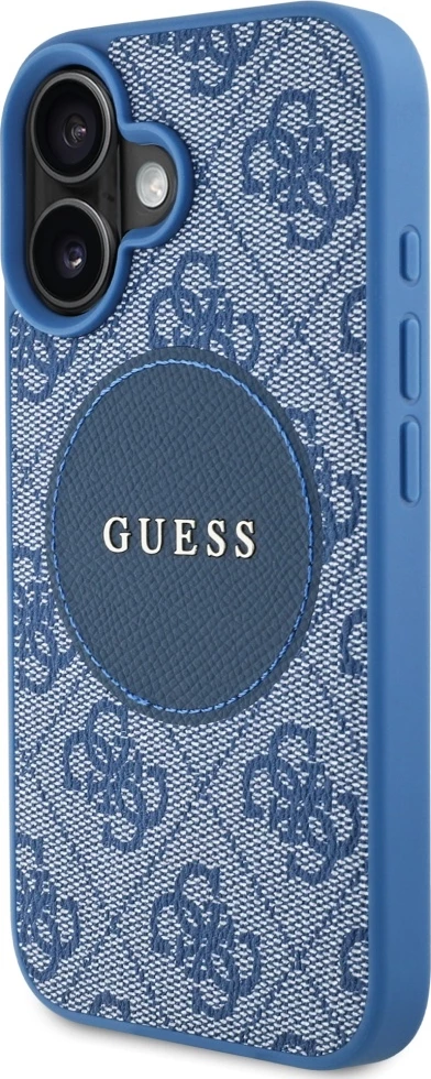 Mbështjellës Guess 4G Circle Classic Logo MagSafe për iPhone 16, Kaltër