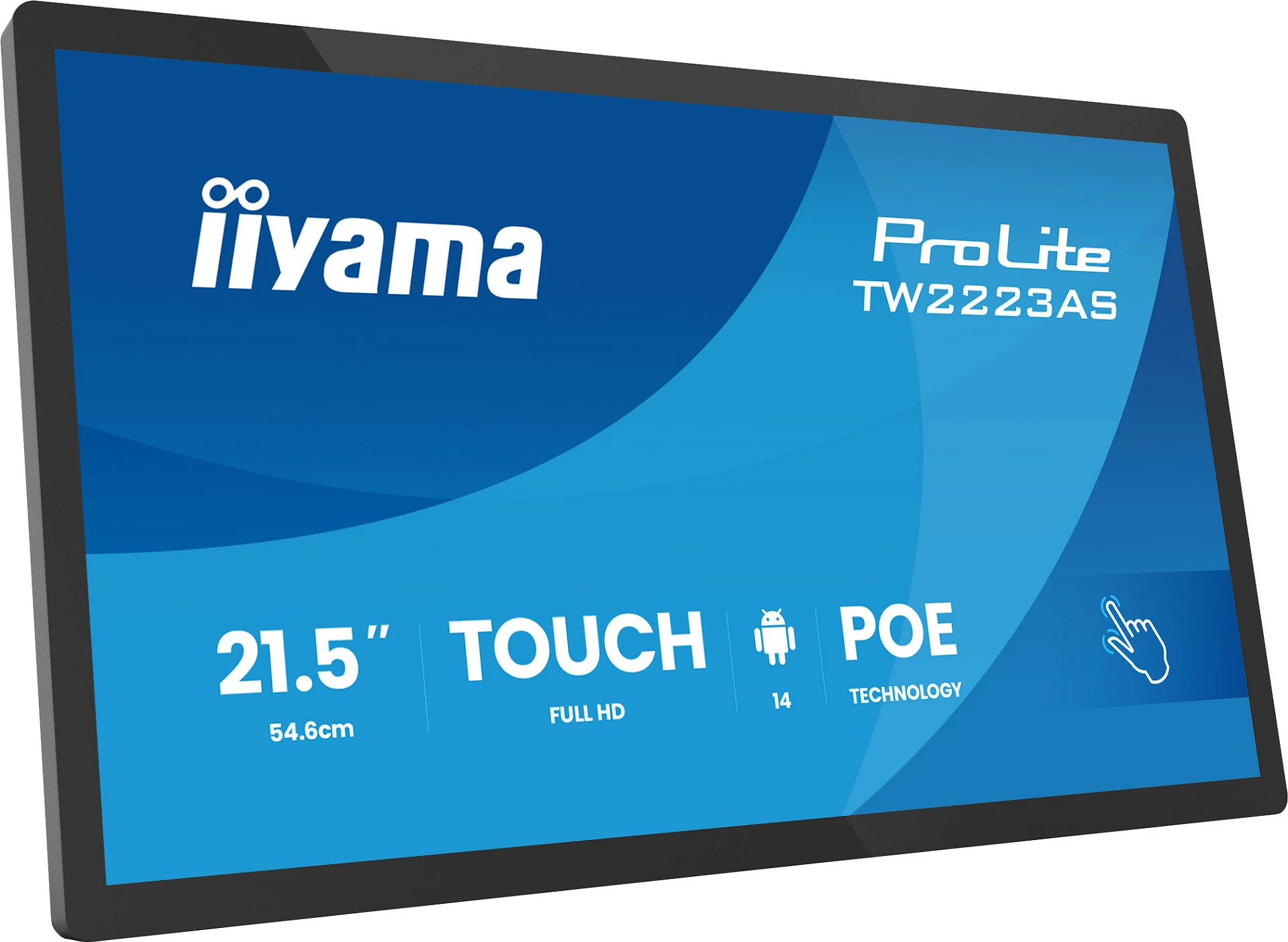 Monitor Touch iiyama ProLite TW2223AS-B3P, 21.5", Full HD, USB-C, Android, i zi