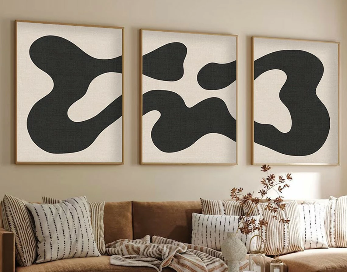 Pikturë dekorative me kornizë MDF (3 copë), Wallity, Huhu199, 50x70
