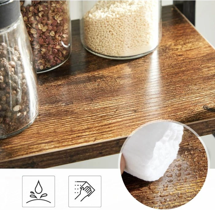 Organizues dy-katësh SONGMICS OFS046B01, 39×20×35 cm, 2 nivele, kornizë metalike + rafte nga particleboard, i zi/kafe e errët