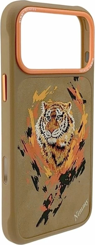 Kapak MagSafe Nimmy Tiger për iPhone 17 Pro, kafe e çelët