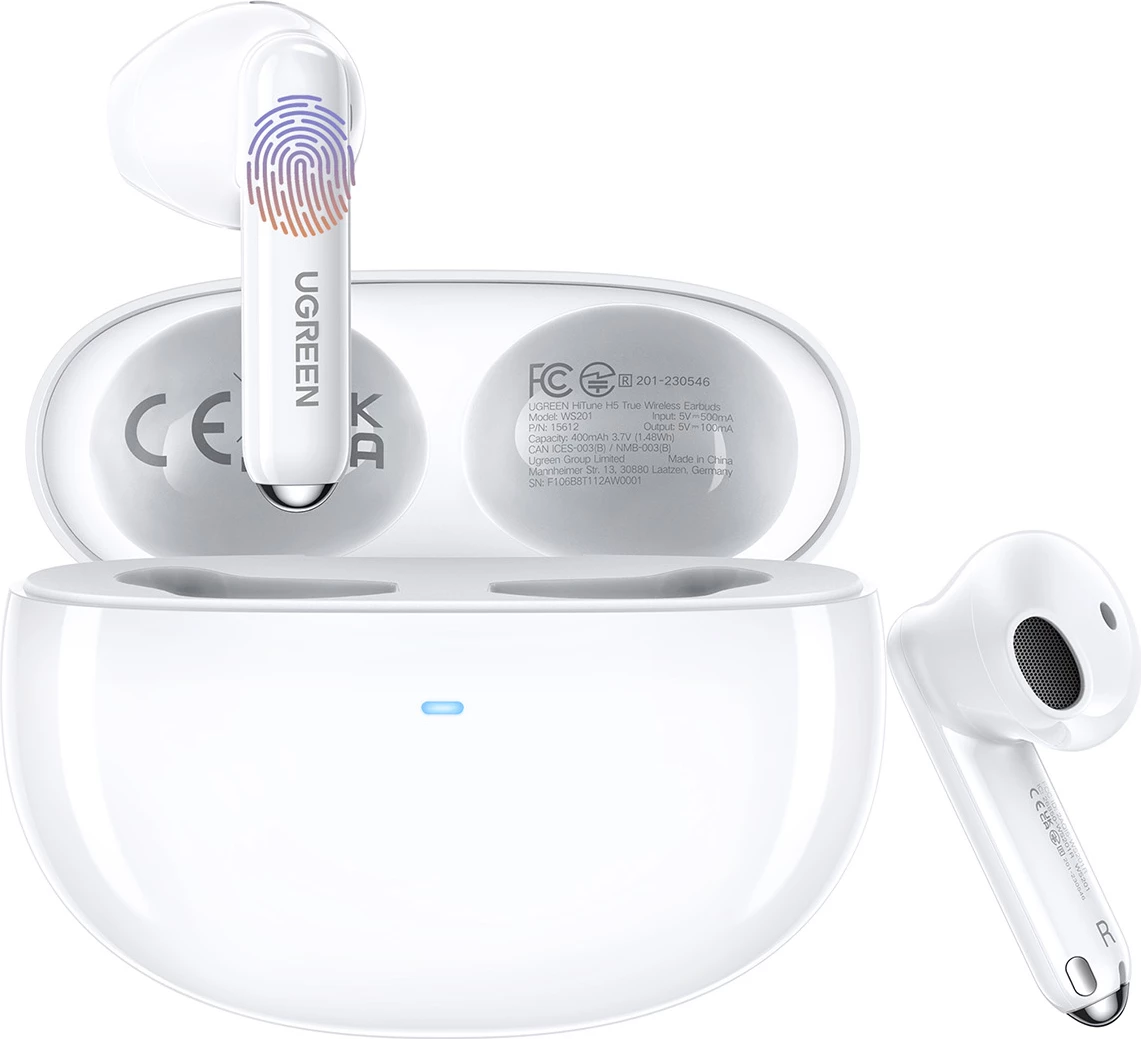 Kufje wireless Ugreen HiTune H5 WS201, TWS, Bluetooth 5.3, 400 mAh, të bardha