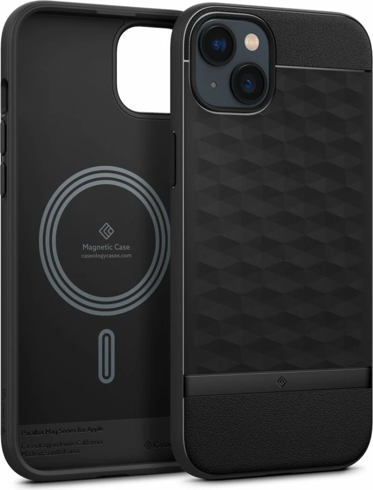 Mbështjellës Caseology Parallax Mag për iPhone 14 Plus, MagSafe, i zi mat