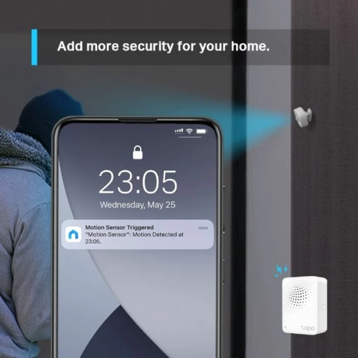 Sensor lëvizjeje smart TP-LINK Tapo T100, 120°, deri 7 m, me bateri CR2450, i bardhë