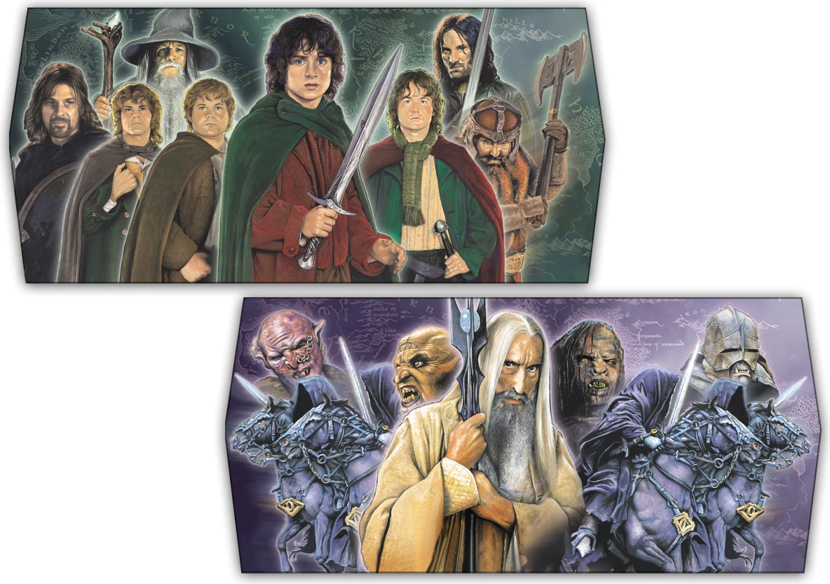 Set shahu NOBLE COLLECTION The Lord of the Rings, tabelë 38 x 38 cm, 32 figurina prej kallaji