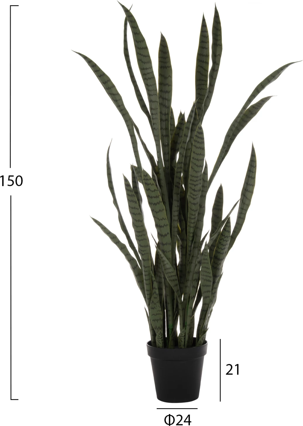 Bimë sintetike dekorative, SANSEVIERIA, ngjyrë e gjelbër, 150Hcm, FH7994.02