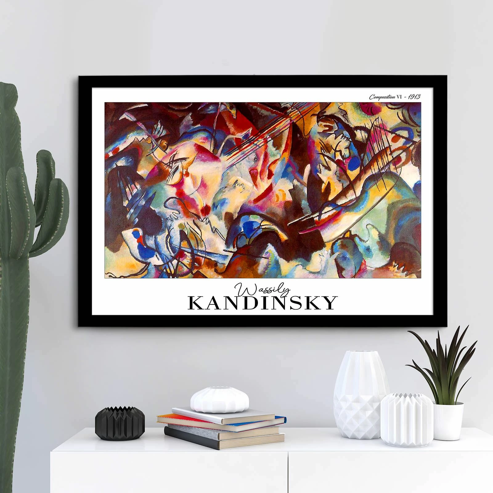 Pikturë dekorative me kornizë Wallity, 4262SYHKANDINSKY-004, shumëngjyrëshe, 42x62cm