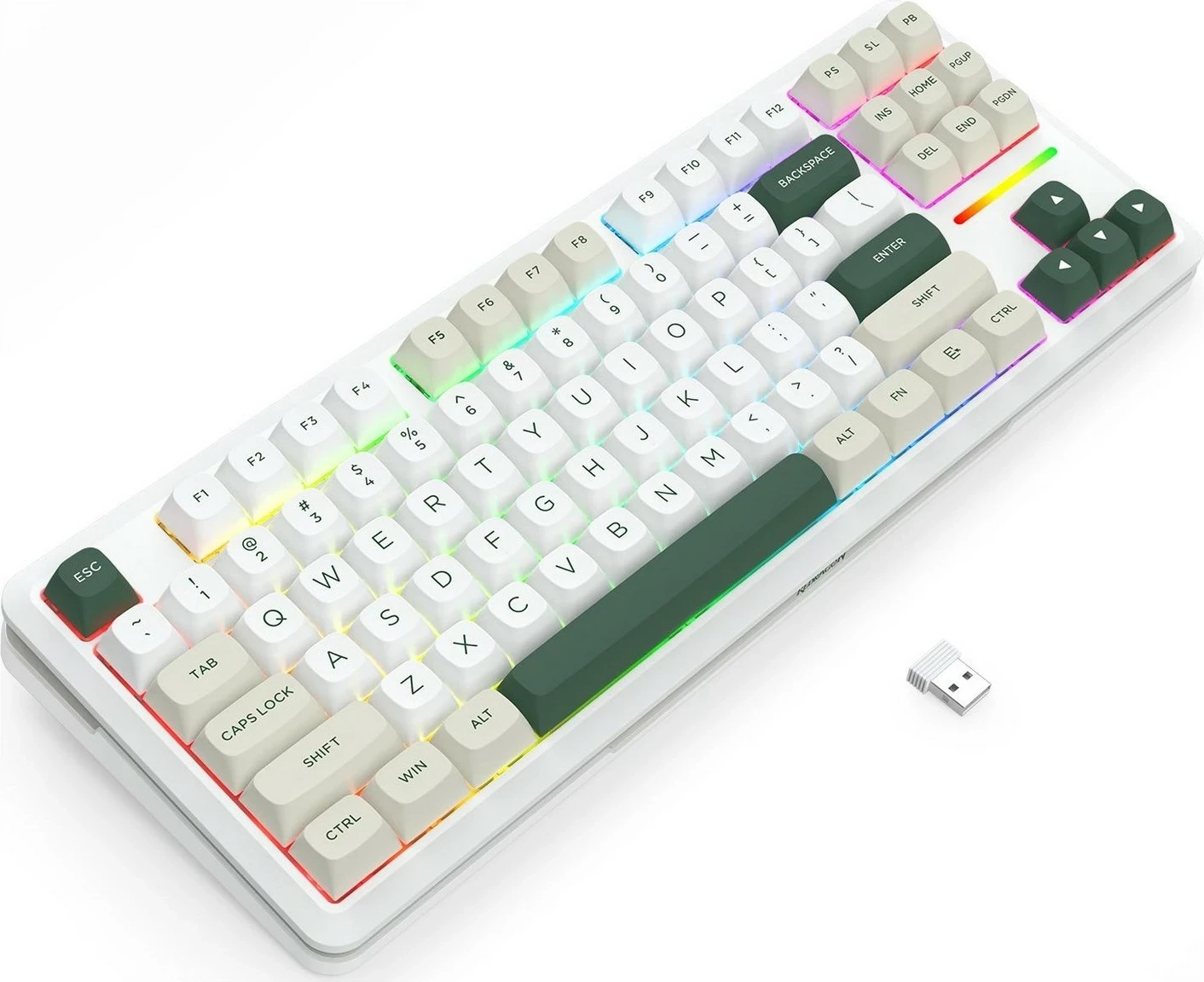 Tastierë mekanike Redragon Wildslash Pro K734WCG-RGB-PRO, TKL, RGB, wireless, e bardhë