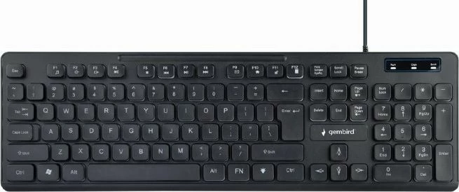 Tastierë USB Gembird KB-UML-02, full-size, US layout, me ndriçim rainbow, e zezë