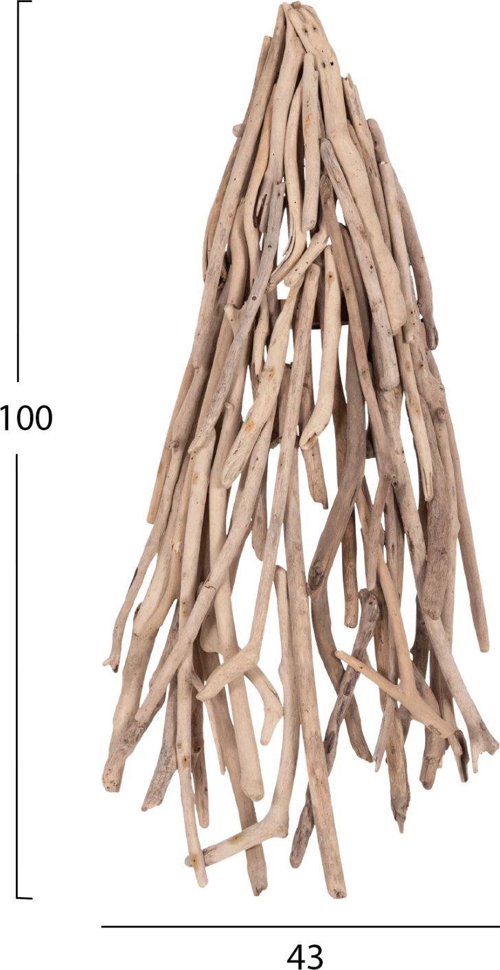Llambë muri VEKNA, dru driftwood natyral, 43x15x100cm