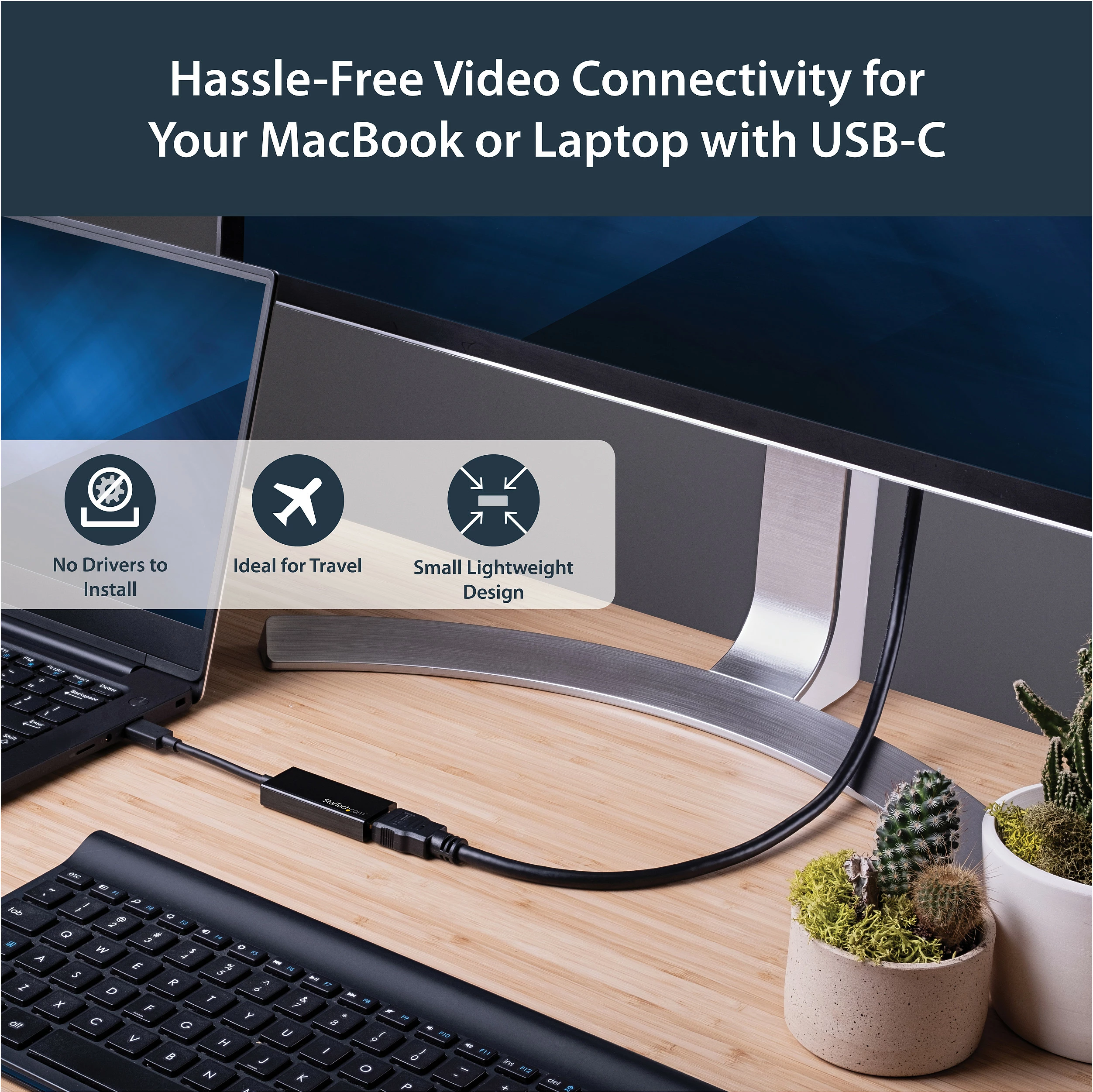 Adapter USB-C në HDMI StarTech CDP2HD4K60, 4K 60Hz, i zi