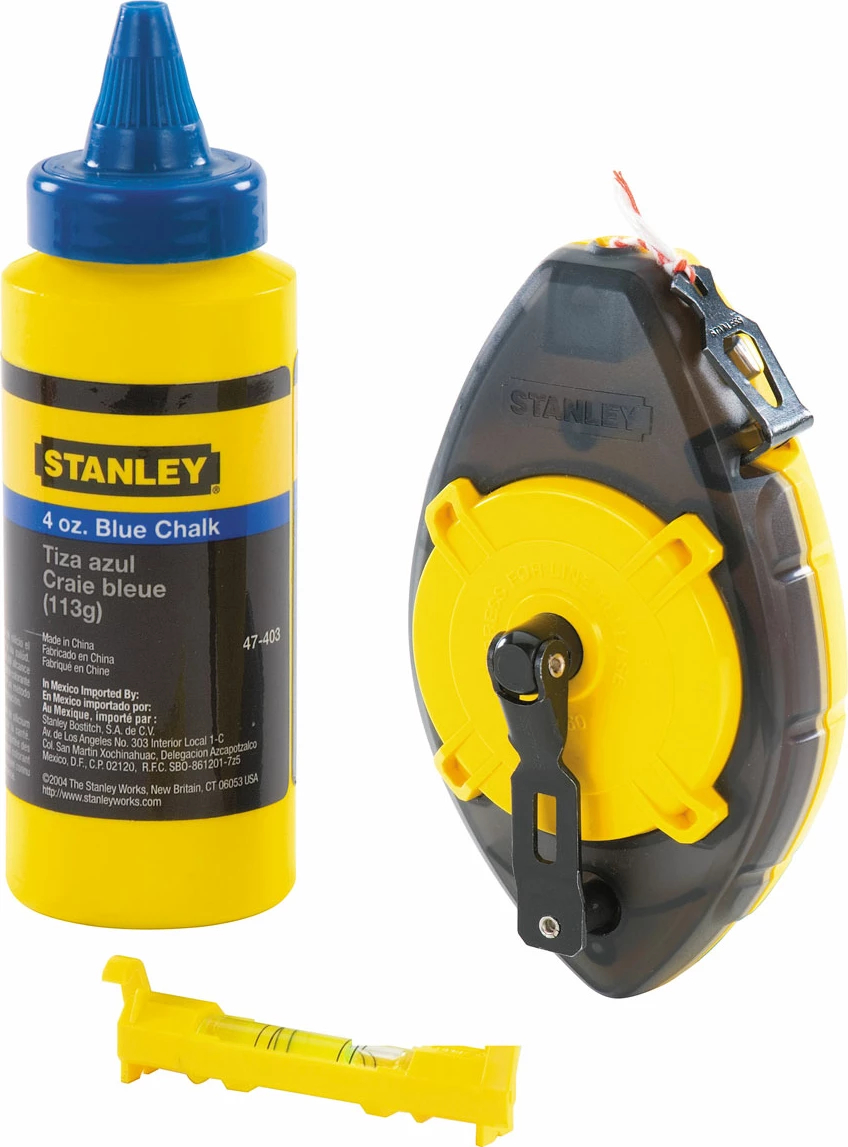 Vrvisë shënimi me shkumës Stanley PowerWinder 0-47-465, 30 m, set (shkumës blu 115 g + plumb bob)