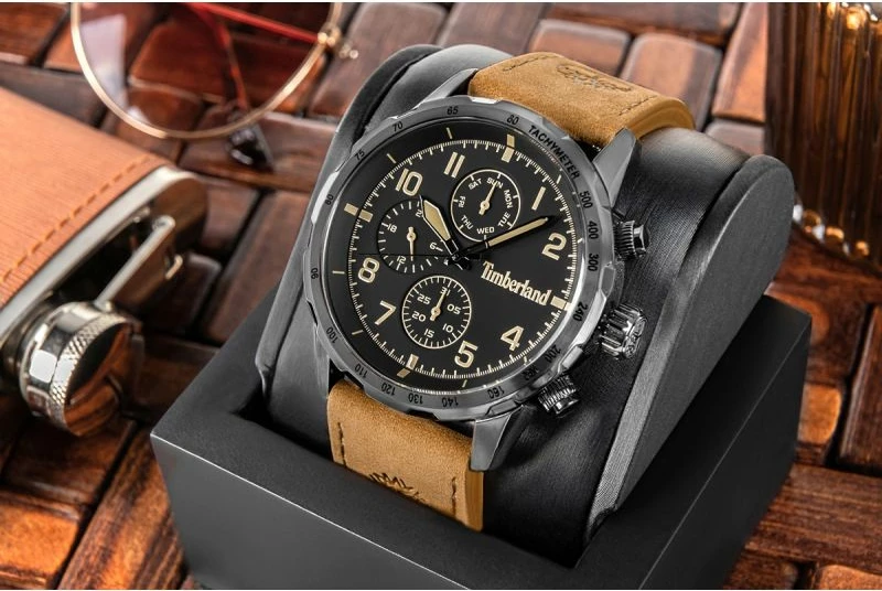 Orë dore për meshkuj Timberland Campton TDWGF0055403, e zezë, set me çantë