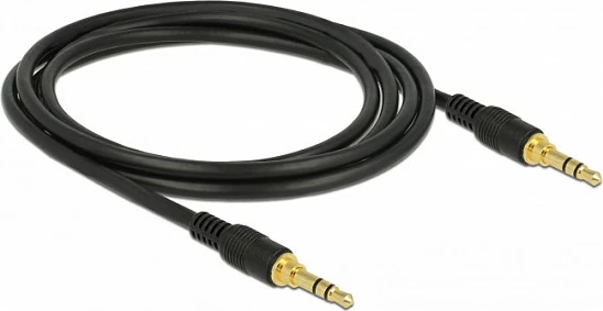 Kabllo audio DeLOCK 3.5mm (3-pin) mashkull-mashkull, 2 m, e zezë