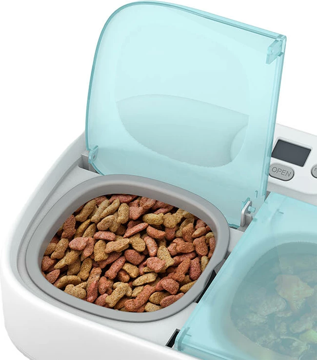 Enë ushqimi smart për kafshë Petoneer Two-Meal Feeder, 2 ndarje, me ftohje, e bardhë