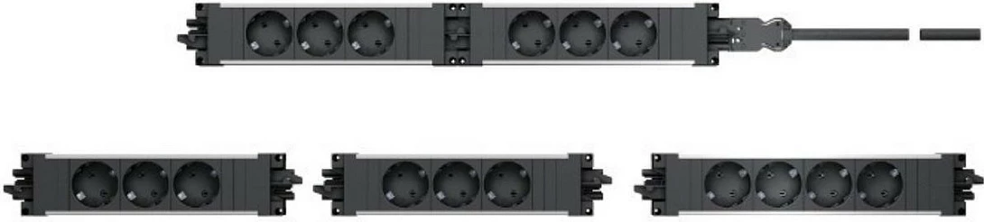 Zgjatës rryme Bachmann STEP BASE 906.18820, 4 prizë UTE (Francë), GST18, 16A, i zi