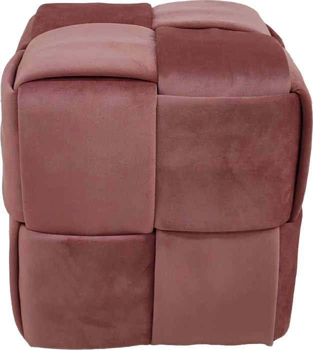 Tabure Jisko, kadife ngjyrë mollë e kalbur, 38x38x40cm