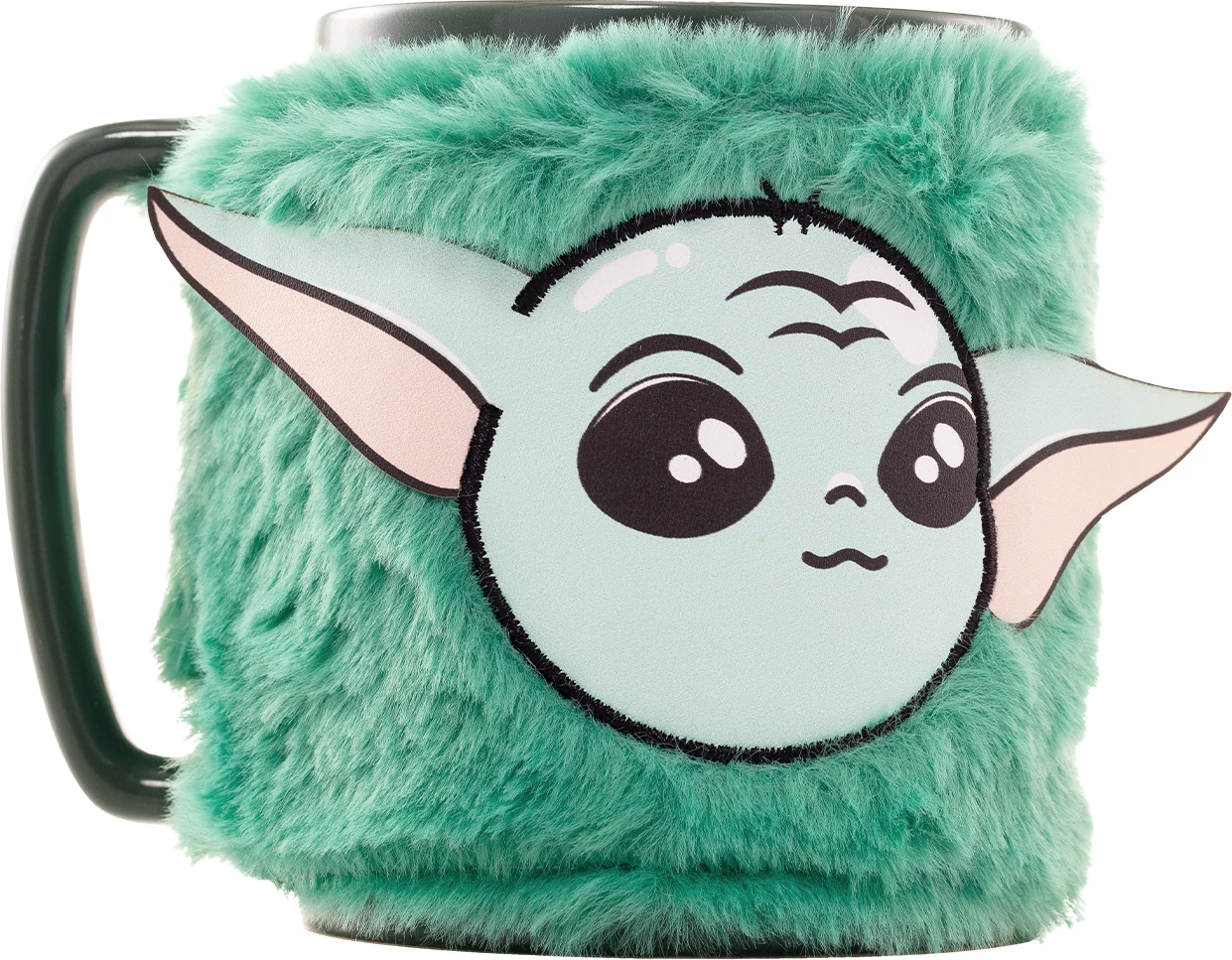 Mug Pyramid International The Mandalorian Grogu Fuzzy 440 ml, mbulesë e butë e heqshme, jeshile