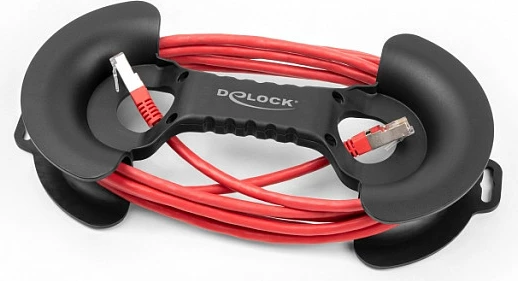 Mbështjellës kabllosh DeLOCK 250 x 115 mm, plastikë, i zi