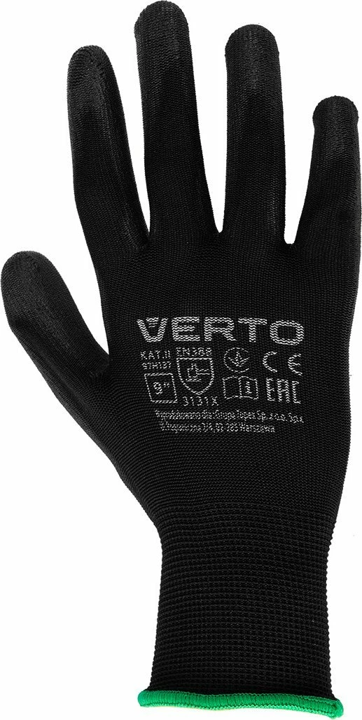 Doreza kopshti Verto, të veshura me PU, madhësia 11\", ngjyrë e zezë