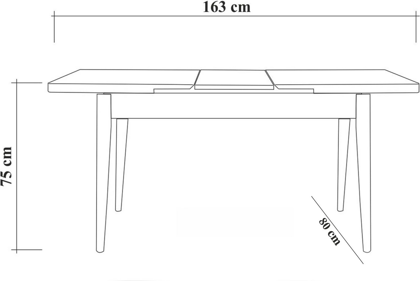 Set tavolinë me karrige për ngrënie, zgjatues, ngjyrë arre, blu e errët, Hanah Home Vina 1048 - 3, 4 pjesë
