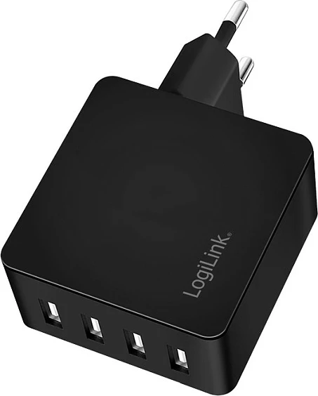 Karikues USB-A LogiLink 24 W, 4 porte, i zi