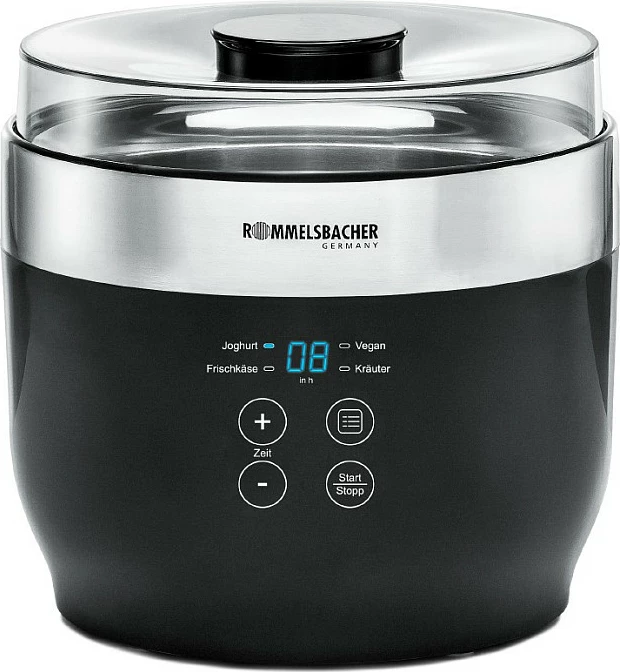 Pajisje për jogurt e djathë të freskët ROMMELSBACHER JG 80, 4 programe, 1.42 kg, inox/zezë