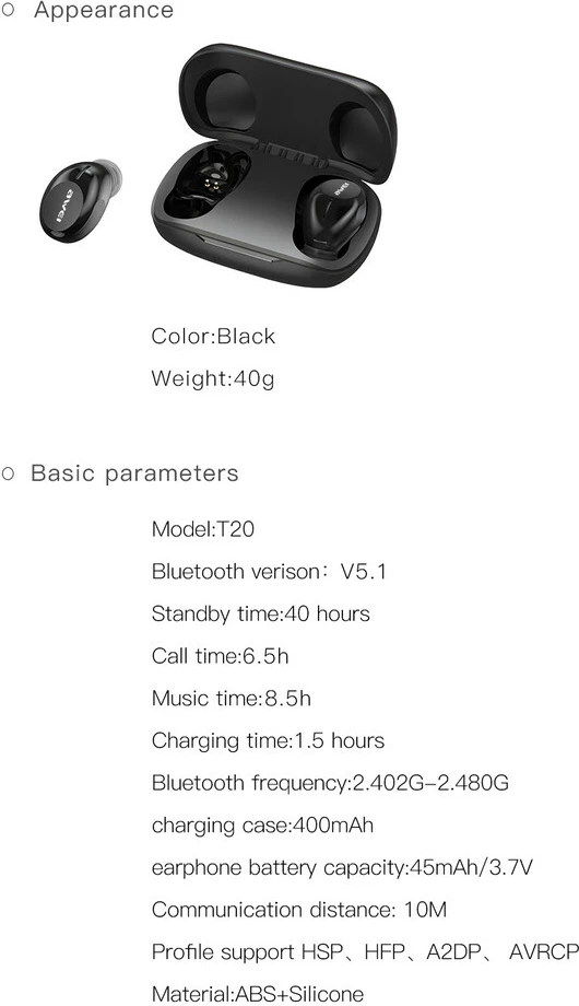 Kufje Me Bluetooth AWEI T20