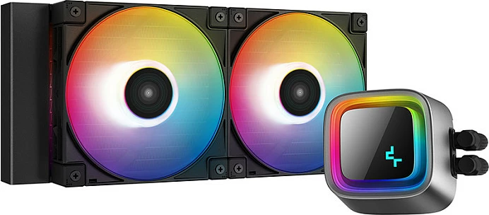 Ftohës uji për CPU DeepCool LS520, AIO 240mm, 2x120mm ARGB, i zi