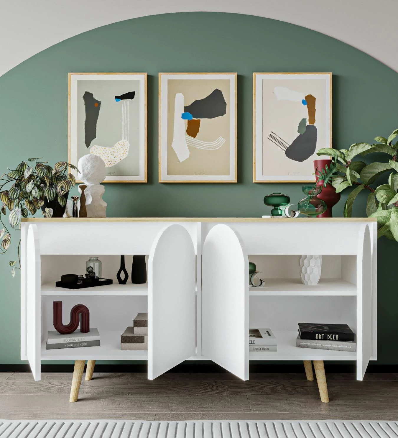 Konsol Skye Decor, Venezia 150, ngjyrë lis safir, e bardhë v2