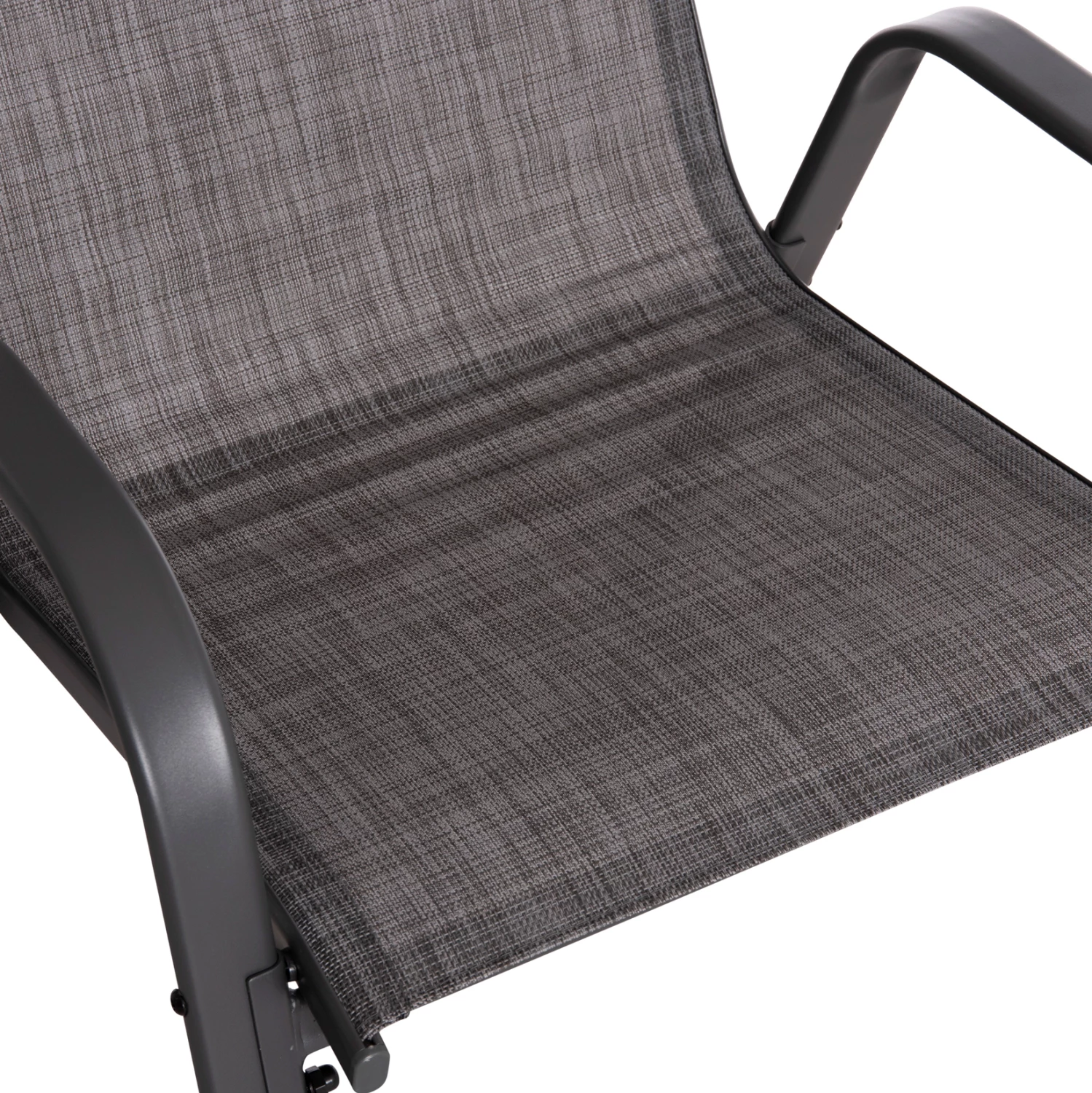 Karrige për jashtë LEON, kornizë metali gri & tekstilene, set prej 4 copash, 55x70x91H cm