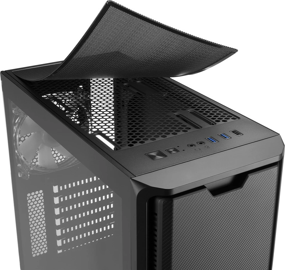 Kasë Sharkoon SK3 RGB, Midi Tower, ATX/micro ATX/Mini-ITX, xham i temperuar, RGB, e zezë