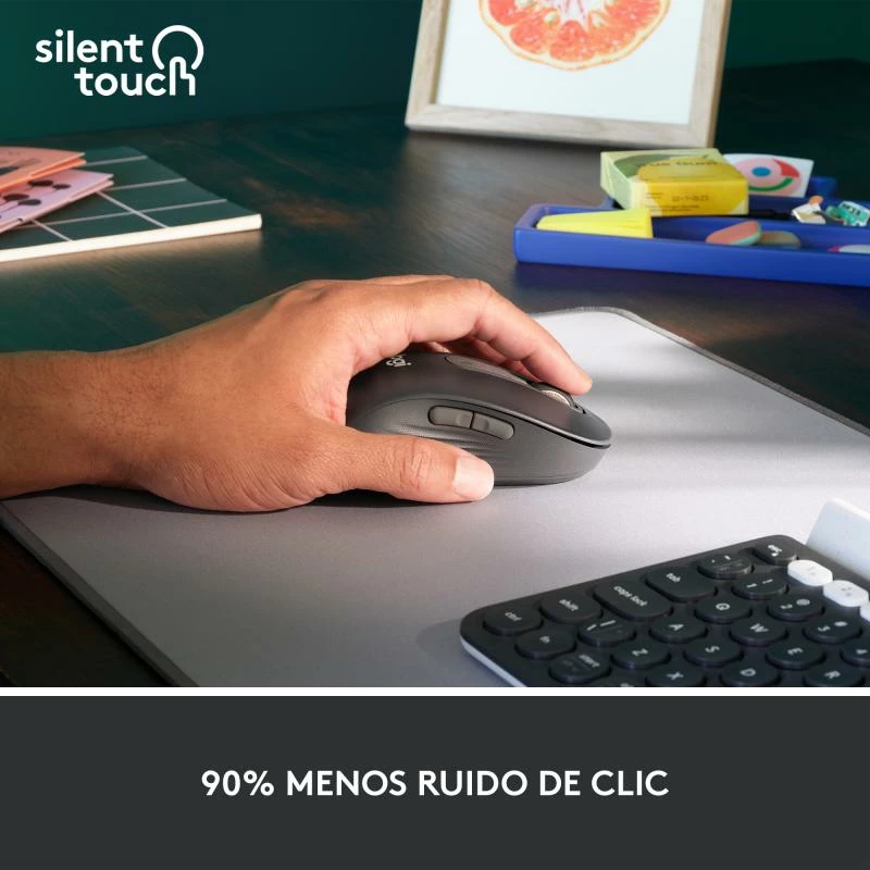 Maus Logitech Signature M650 L Left, pa tela, Bluetooth, butona anësorë, Graphite