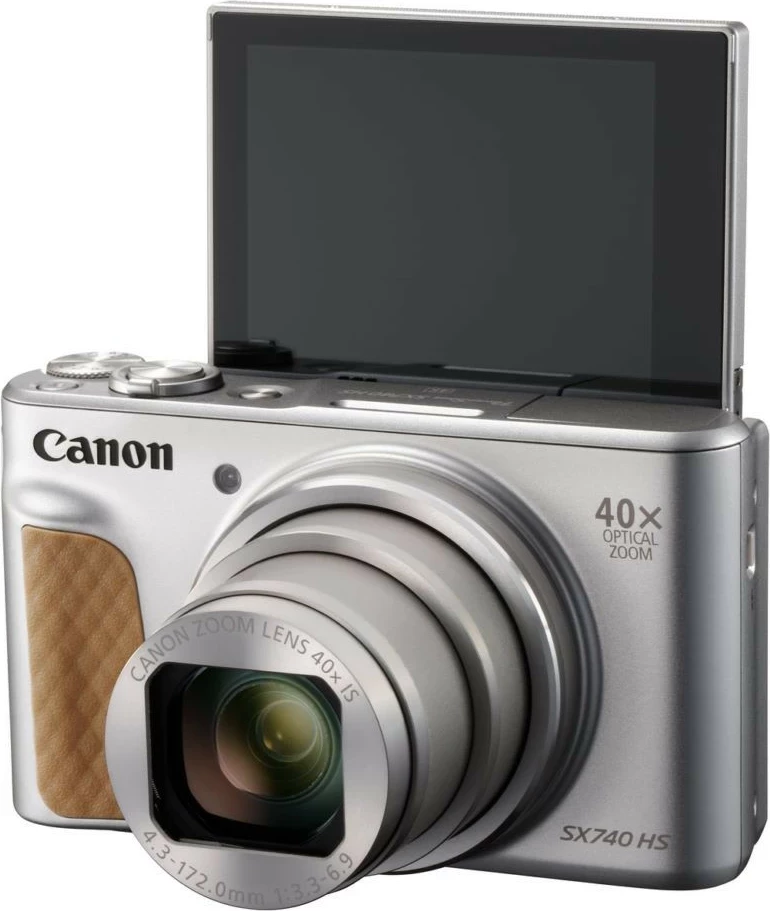 Aparat Canon PowerShot SX740 HS, 20.3 MP, Zoom optik 40x, 4K, Wi-Fi, Bluetooth, Srebrny