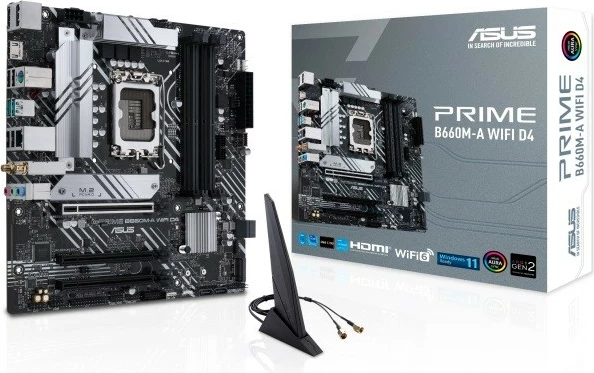 Pllakë amë Asus PRIME B660M-A WIFI D4, LGA1700, DDR4, mATX, Wi-Fi, E zezë