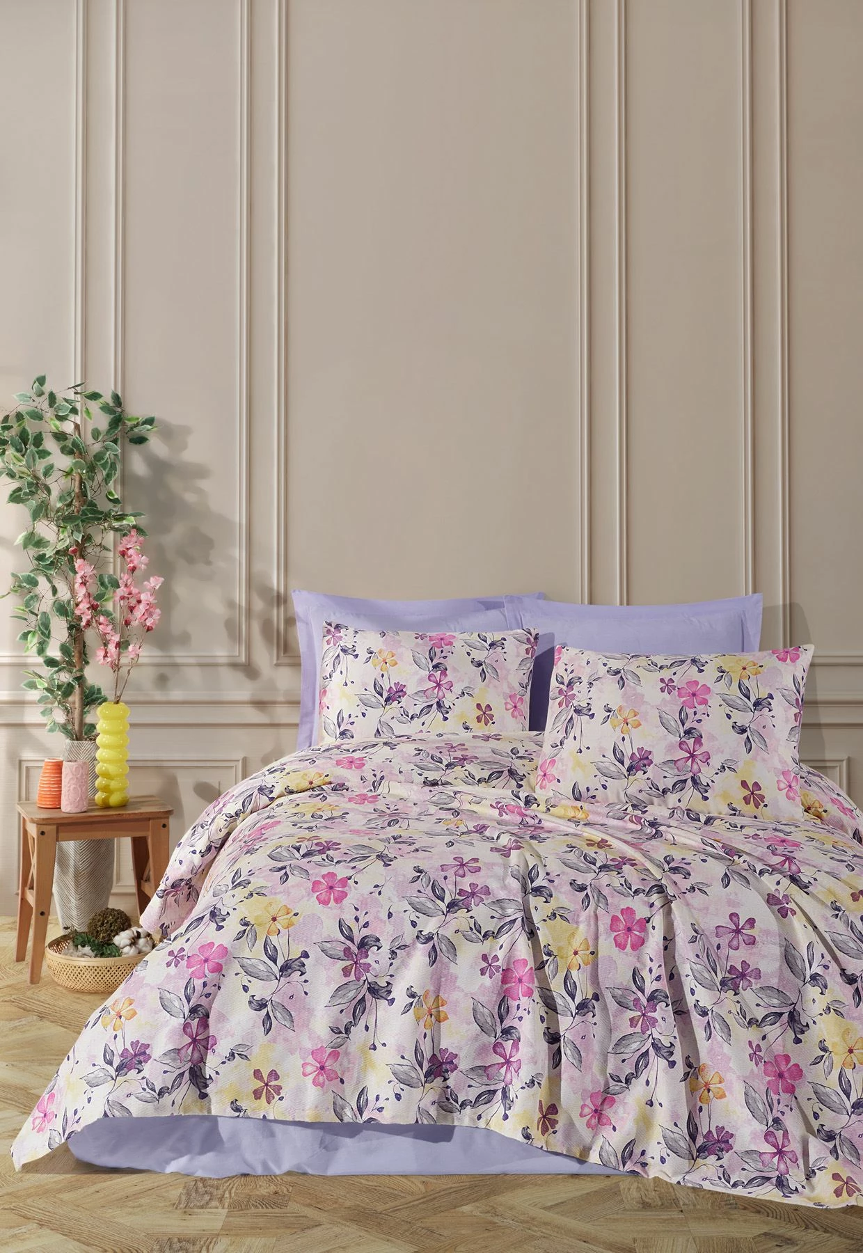 Set piké dopio, ngjyrë lejla, L'Essentiel Linge de Maison, Luna