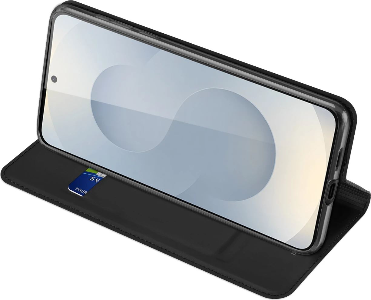 Mbështjellës Dux Ducis Skin Pro për Samsung Galaxy S25+, me xhep kartelash, i zi