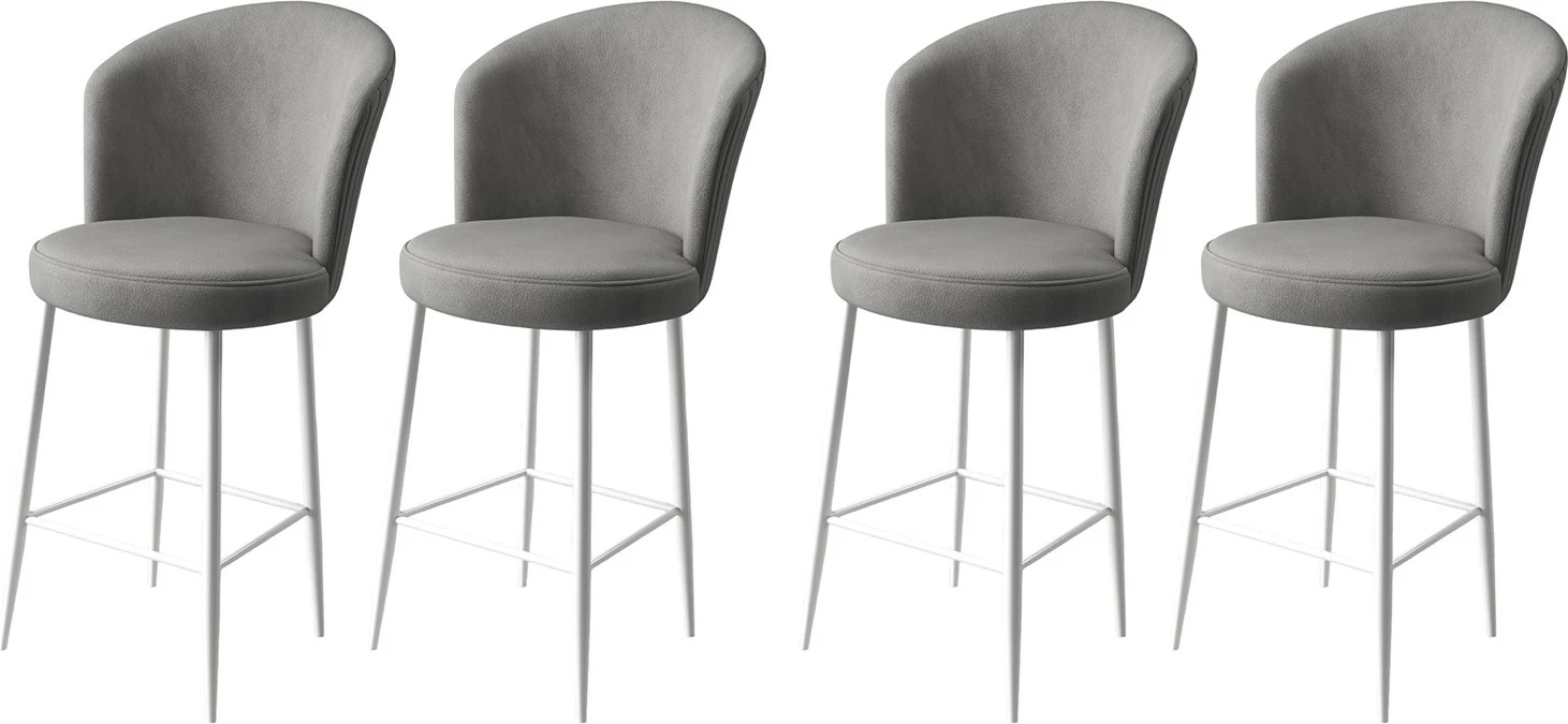 Set karrigesh për bar (4 copë), Hanah Home, Fora, gri dhe e bardhë