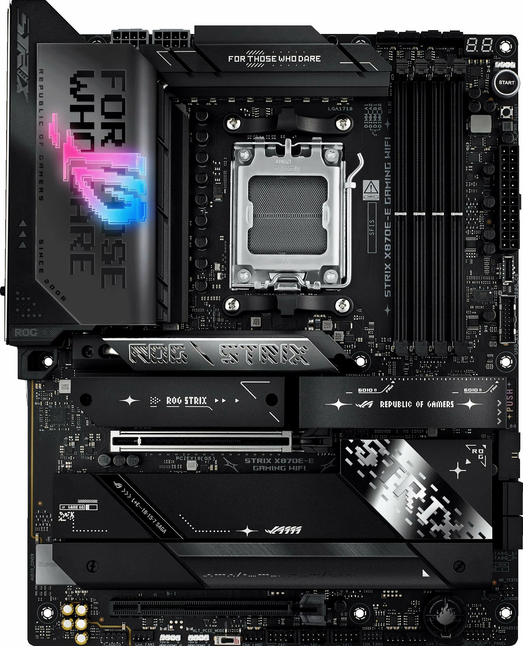 Pllakë amë Asus ROG STRIX X870E-E Gaming WiFi ATX DDR5 PCIe 5.0 Wi‑Fi 7 USB4 5GbE