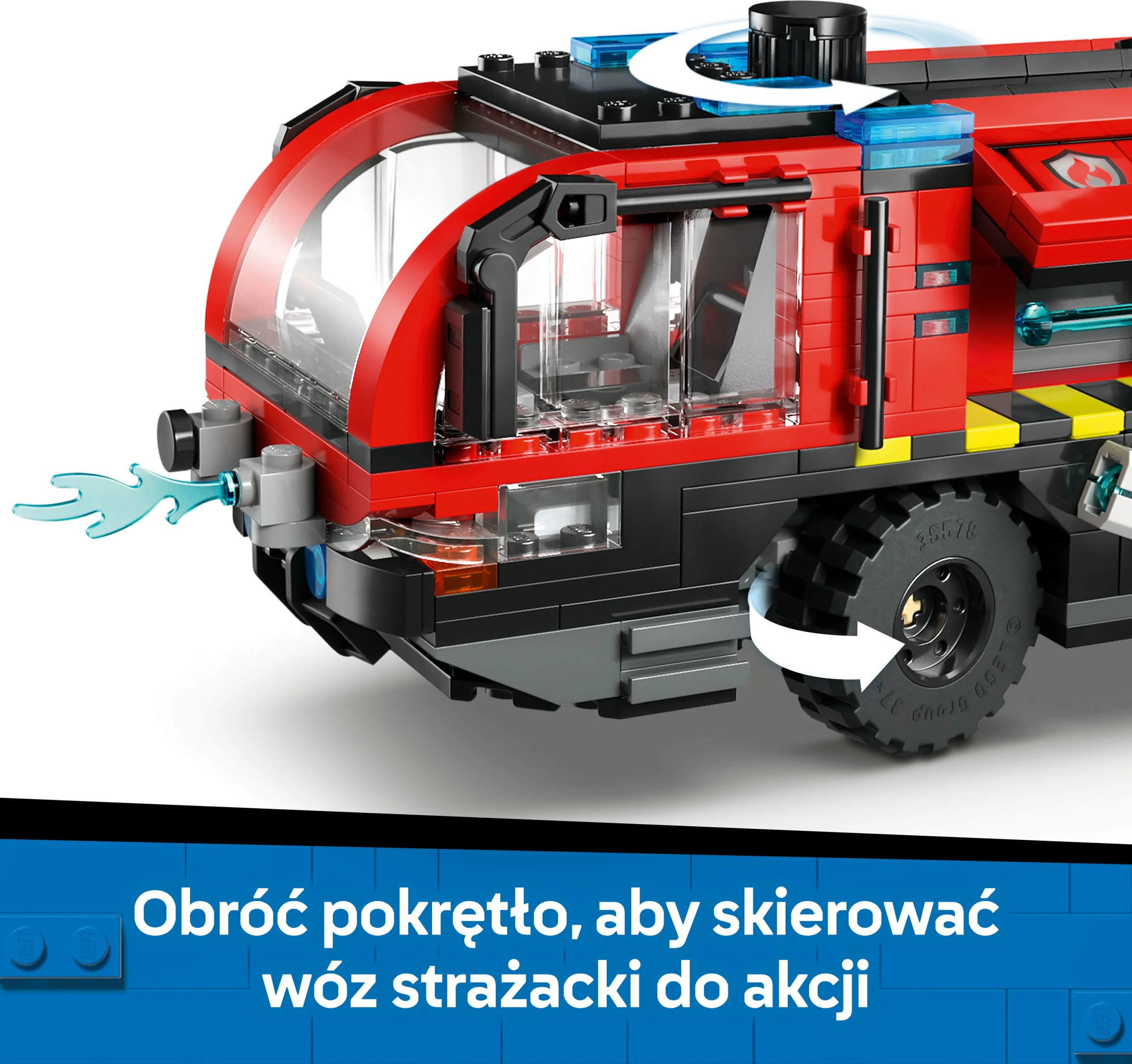 Set LEGO City Airport Fire Truck 60499, 691 copë, i kuq, me 4 minifigura